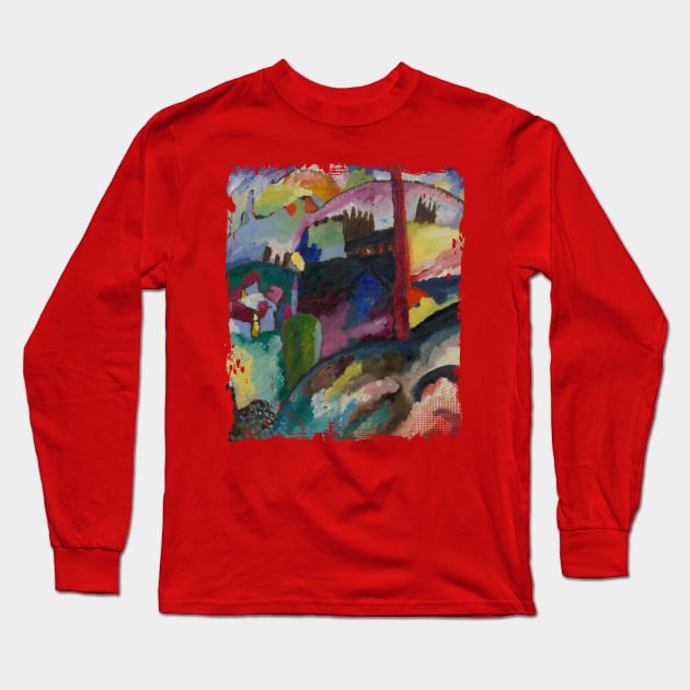 Landscape with Factory Chimney (1910) Wassily Kandinsky Long Sleeve T-Shirt by IceTees